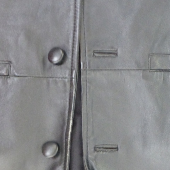 Oversized Black Lamb Leather Blazer | Size 4 - Picture 8 of 8